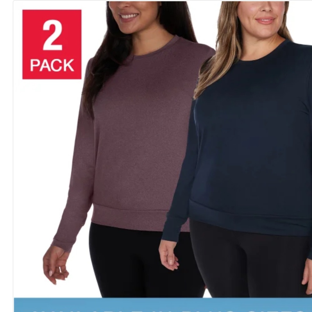 Lukka Lux Ladies' Long Sleeve Active Top, 2-pack NEW WITH TAG